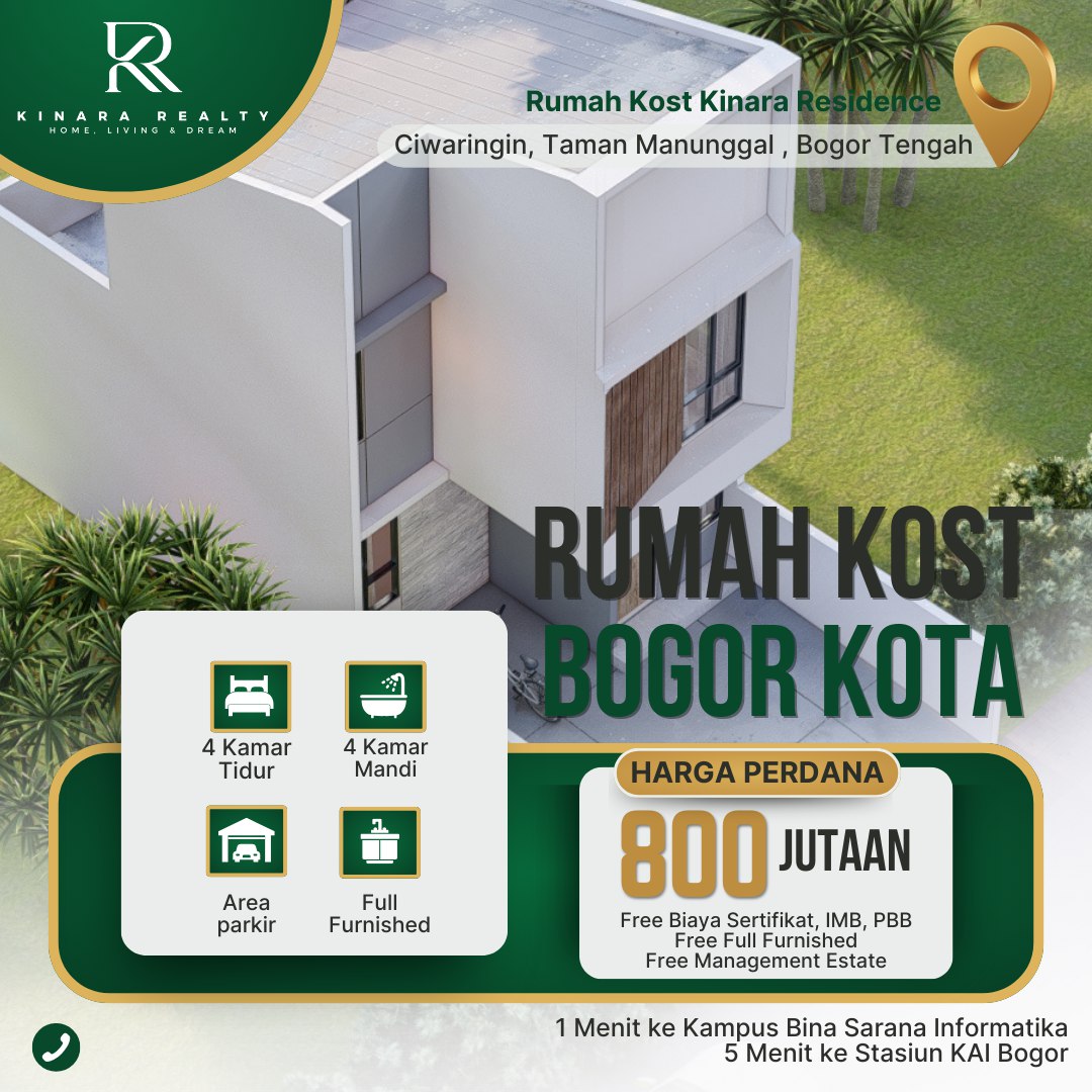 Jual rumah kost murah di bogor kota