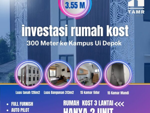 Kost Dijual 15 Kamar  Dekat Kampus Universitas Indonesia