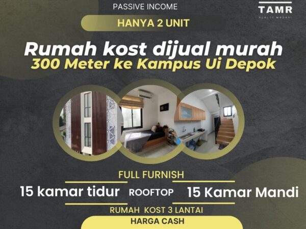 Rumah Kost Di Jual 15 Kamar  Dekat Kampus Universitas Indonesia